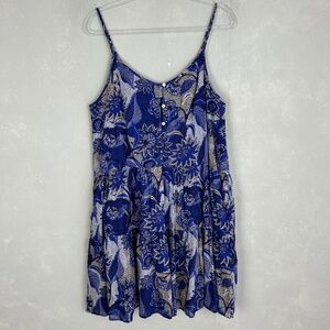 Velvet Graham & Spencer size L Zahara cami dress tiered cotton blue floral
